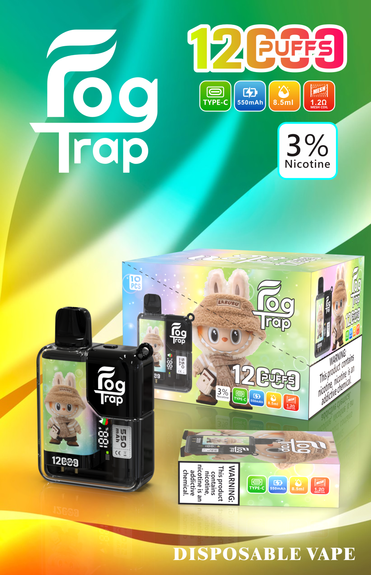 Fog Trap 蠟筆小新 LABUBU 聯名電子煙 細節展示